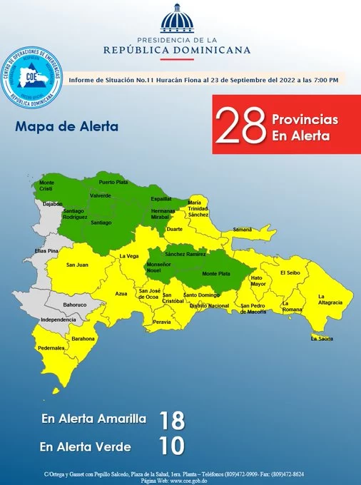 28 provincias bajo alerta por depresión tropical número 9