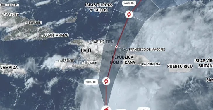 Tormenta Franklin baja intensidad a 65 km/h y entrará a RD a las 8:00 a.m. de este miércoles por Azua; cierran aeropuertos