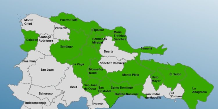 COE Eleva a Alerta Verde a 16 Provincias y al DN ante condiciones climáticas adversas