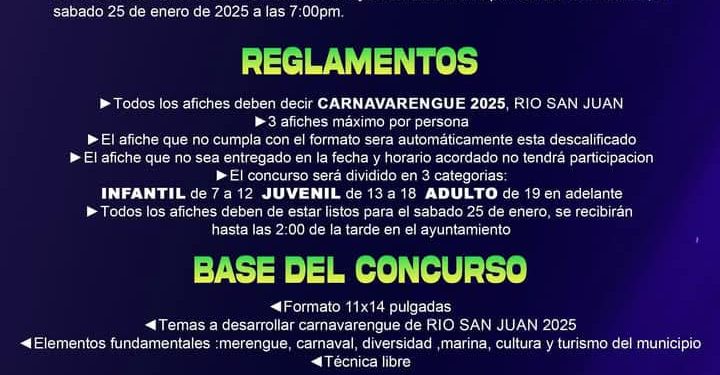 Alcaldía de Río San Juan y Comité Gestor convocan a concurso de afiches para el Carnavarengue 2025