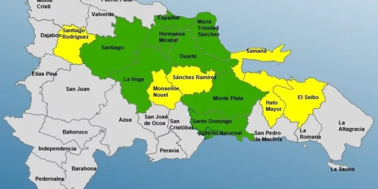 COE mantiene 15 provincias en alerta por lluvias y ráfagas de viento; María Trinidad Sánchez entre ellas